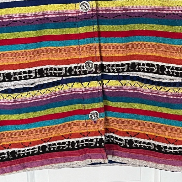 Chico's Design Southwestern Colorful Striped 100% Button Front Jacket Small - Picture 3 of 13